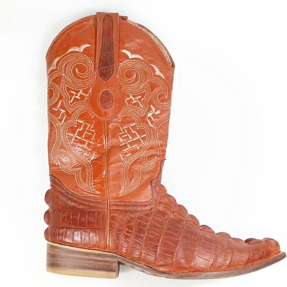Borrego Caiman Belly Cowboy Boots MX 25.5 / US 8.5 Exotic Western VGUC - Picture 7 of 16